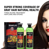 SKINPLUS Fruit Vinegar Black Gel Color Professions Hair Colour, 500mlx2