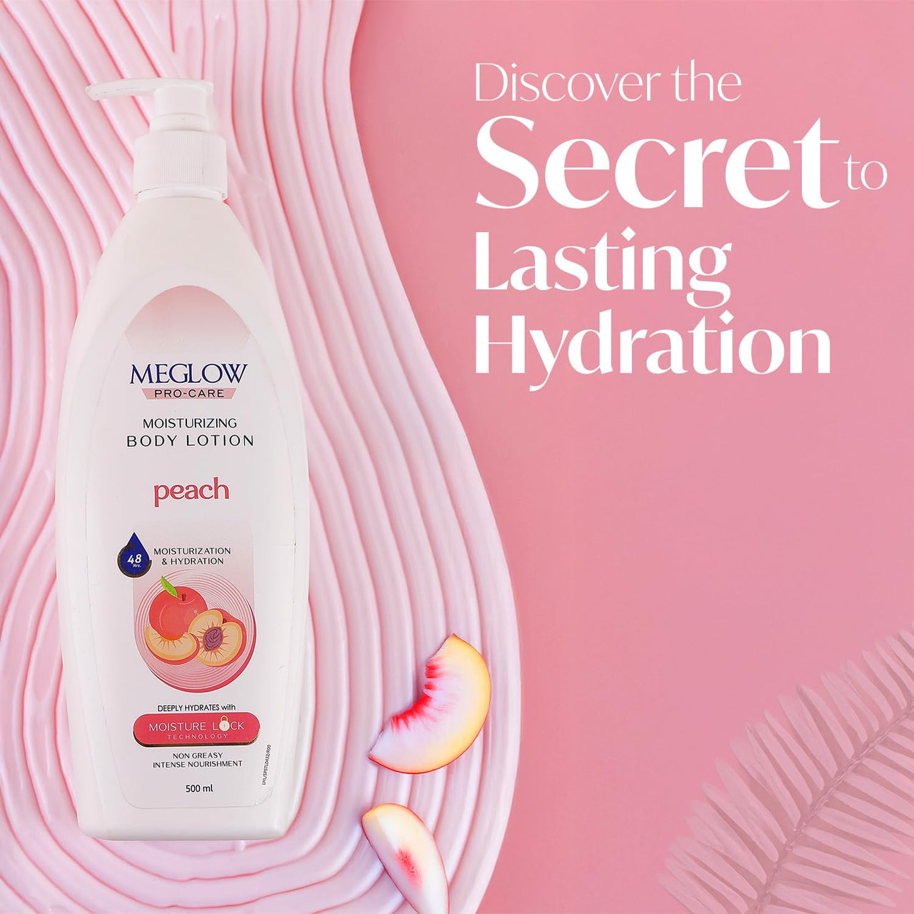 Meglow Pro-Care Moisturizer Body Lotion for Women/Men (500ml)–Enriched with Peach Extract | Body Lotion for Dry Skin | Deeply Hydrates with 48hrs Moisture Lock Technology