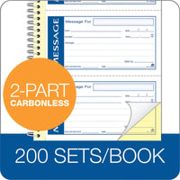 Adams Write 'N Stick Message Pad, 2-Part, Carbonless, Blue, 5-1/4