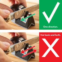 KitchenIQ 51420 | Edge Grip 2-Stage Knife Sharpener | Black  3 Pack | Coarse & Fine Sharpeners | Compact for Easy Storage | Stable Non-Slip Base | Soft Grip Rubber Handle | Straight & Serrated Knives