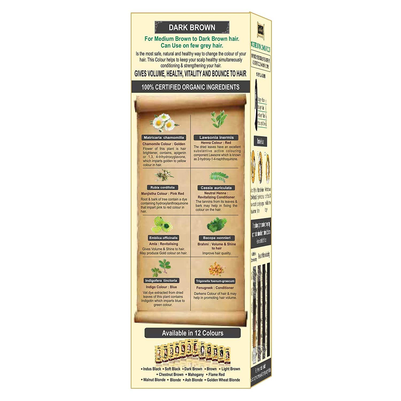 INDUS VALLEY Organic Dermatologist Recommended Dark Brown Hair Colour - (Pack of 3)