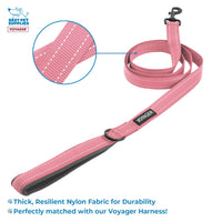 Voyager Step-in Air All Weather Mesh Harness and Reflective Dog 5 ft Leash Combo with Neoprene Handle, for Small, Medium and Large Breed Puppies by Best Pet Supplies - Harness Leash Set (Pink), M Harness Leash Set (Pink) M (Chest: 16 - 18