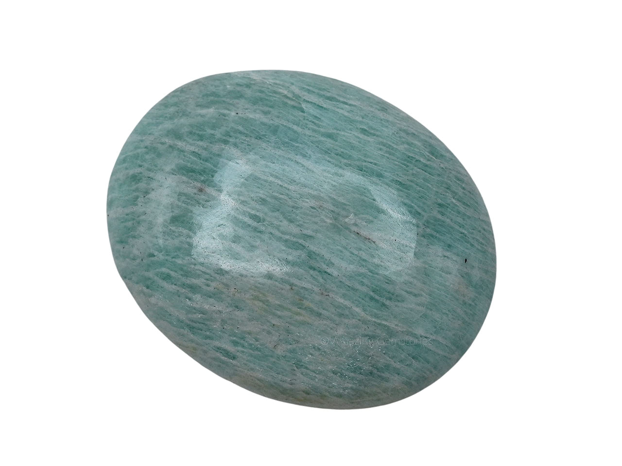 Amazonite Palm Stone - Pocket Massage Worry Stone for Natural Body Chakra Balancing, Reiki Healing and Crystal Grid Amazonite