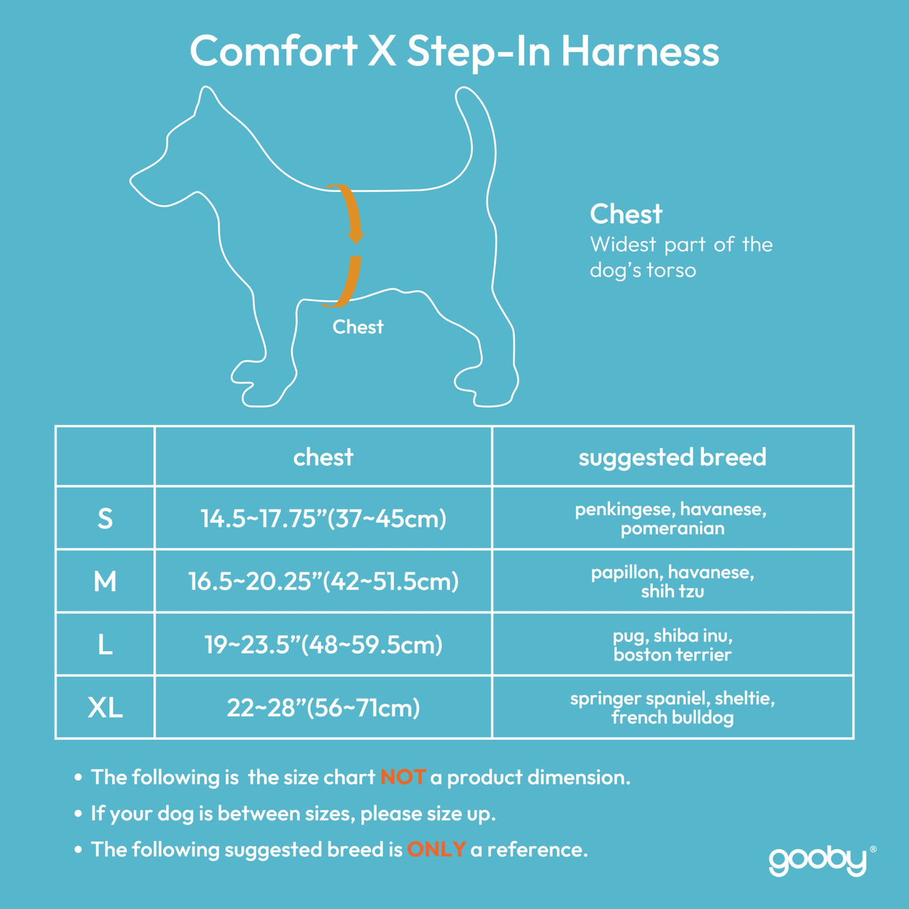 Gooby Comfort X Step in Harness - Blue, Medium - No Pull Small Dog Harness Patented Choke-Free X Frame - Perfect on The Go Dog Harness for Medium Dogs No Pull or Small Dogs for Indoor and Outdoor Use