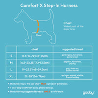 Gooby Comfort X Step in Harness - Blue, Medium - No Pull Small Dog Harness Patented Choke-Free X Frame - Perfect on The Go Dog Harness for Medium Dogs No Pull or Small Dogs for Indoor and Outdoor Use