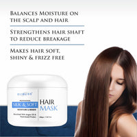 Elibliss Dandruff Clear Shampoo with Biotin Keratin Collagen 475ml | Silk and Soft Keratin Hair Mask with Argan Oil Hydrolyzed Protein Combo 200g
