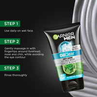 Garnier Men, Face Wash, Balances Oil Level in Skin, OilClear Clay D-Tox, 150 g