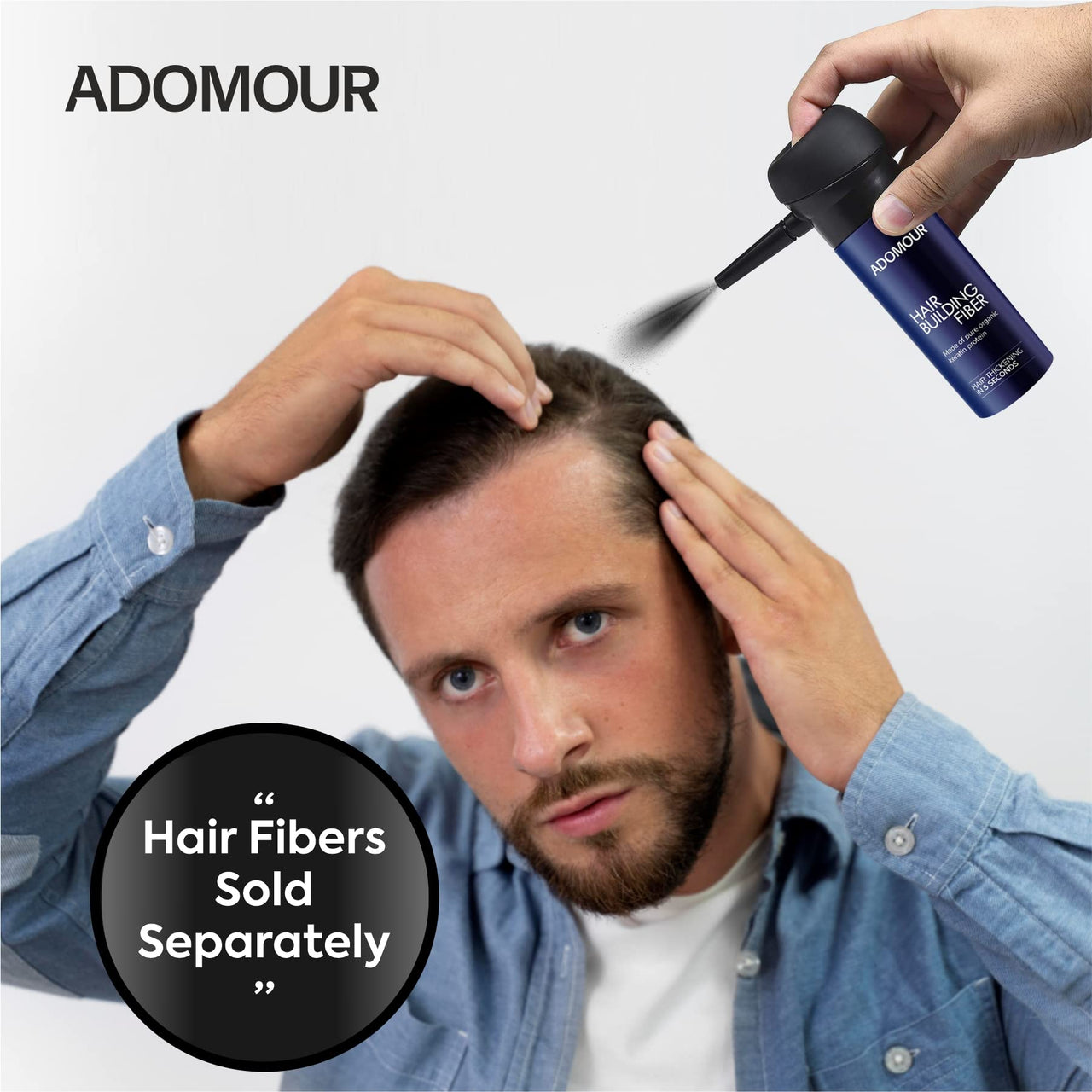 ADOMOUR Hair Fiber Spray Applicator Pump for Bottle, Easy to Use Sprayer Pump for Men and Women - Black