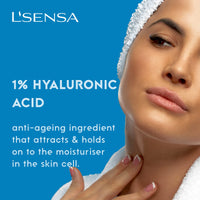 L’SENSA Moisturizer for Face | Moisturiser for Oily and Dry Skin | Advanced Formulation 2% Ceramide & 1% Hyaluronic Acid - Get Flawless & Glowing Skin | Lightweight Cream For Women & Men | Non Sticky | Fragrance Free | 50 G