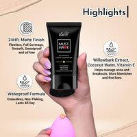 Iba Must Have Waterproof Liquid Foundation - Pure Ivory, 30ml | Full Coverage | Long Lasting | Oil Free & Lightweight Matte Finish | Face Makeup | 100% Natural | Halal Certified & Vegan Makeup