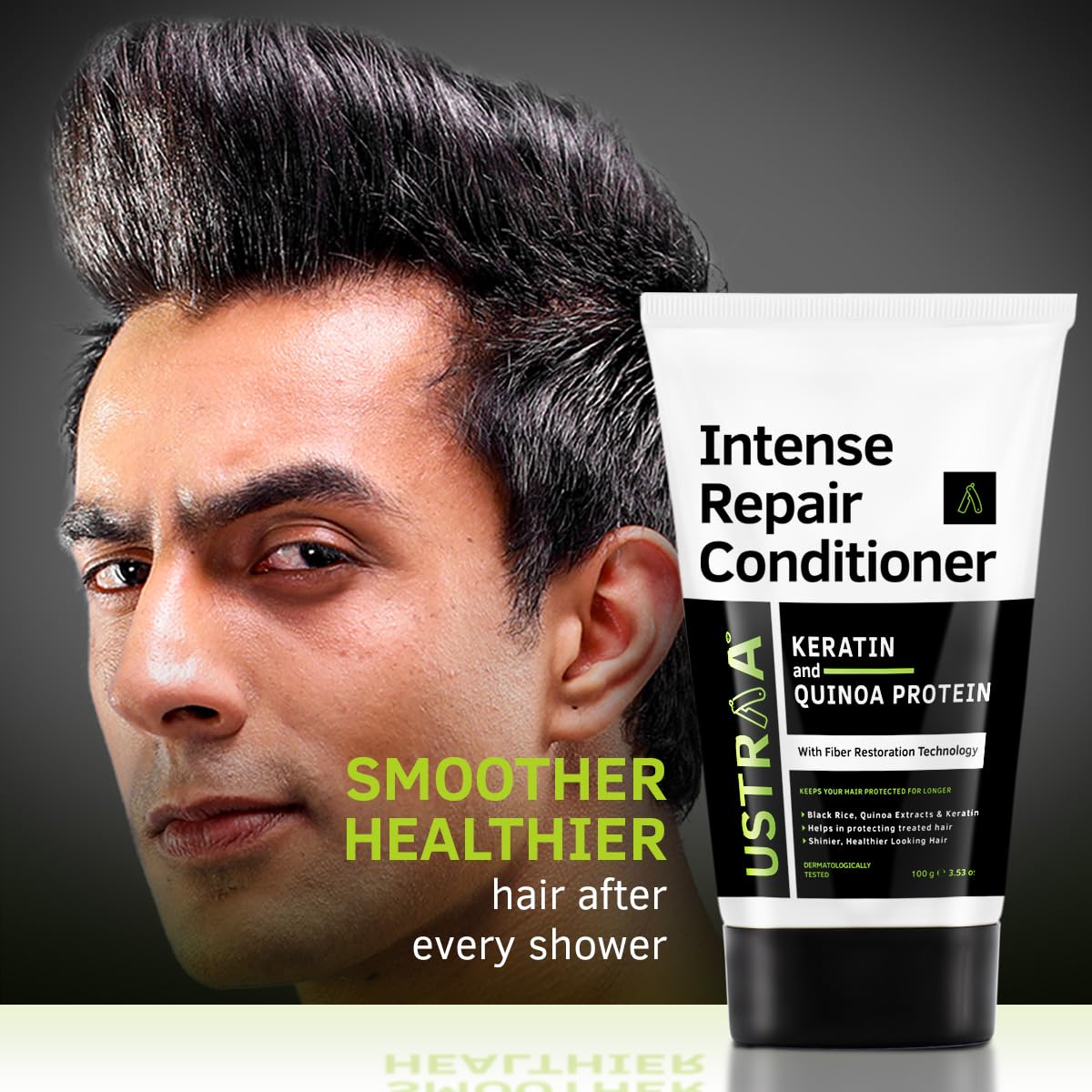 Ustraa Intense Repair Conditioner - 100 g - Set of 2 | Fiber Restoration Technology | Helps Protect & Restore Hair Bonds | with Black Rice, Quinoa Extracts & Keratin | No SLS, No Paraben