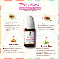 Passion Indulge Acne Control Kit for Oily Skin | Pink mania AHA-BHA Face cleanser & Face Serum