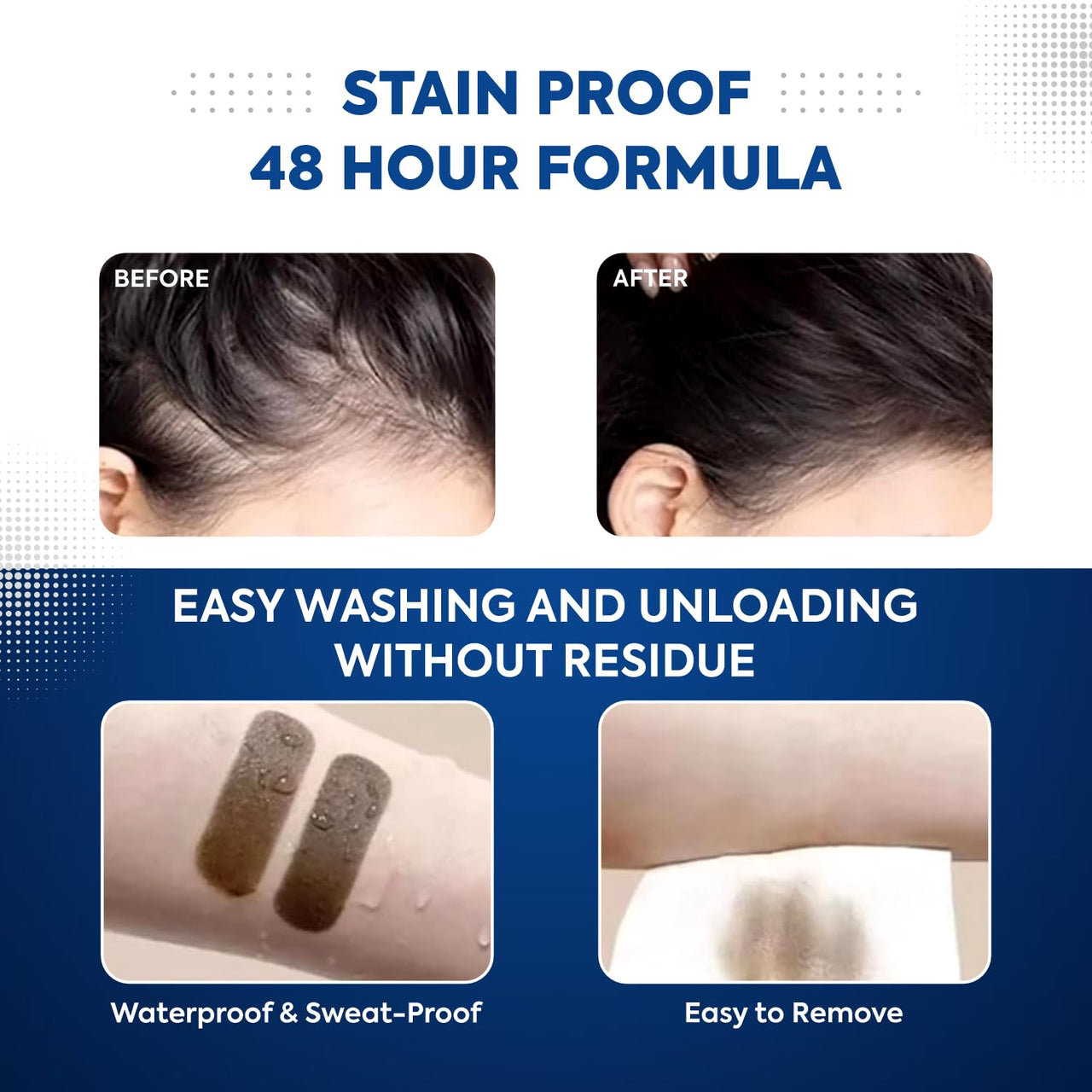 Adomour Mud Hairline Shadow Powder for Men and Women| Root touch up Powder| Sweat Resistant and Stain Proof 48 hour formula | Instantly Conceals Hair Loss, Bald Patch and Grey Hair 6g (Black)