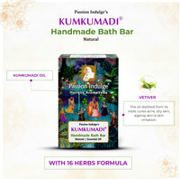 Passion Indulge Kumkumadi Handmade Soap Natural Bath Bar -150 gm | For Skin Glowing, shine, and brightness with Kumkumadi Oil, Vetiver Oil & 16 Herbs for All Skin Types