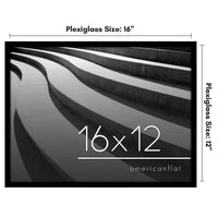 Americanflat 16x12 Picture Frame in Black - Thin Border Photo Frame with Polished Plexiglass - Wall Picture Frame with Hanging Hardware Included for Horizontal or Vertical Display Format