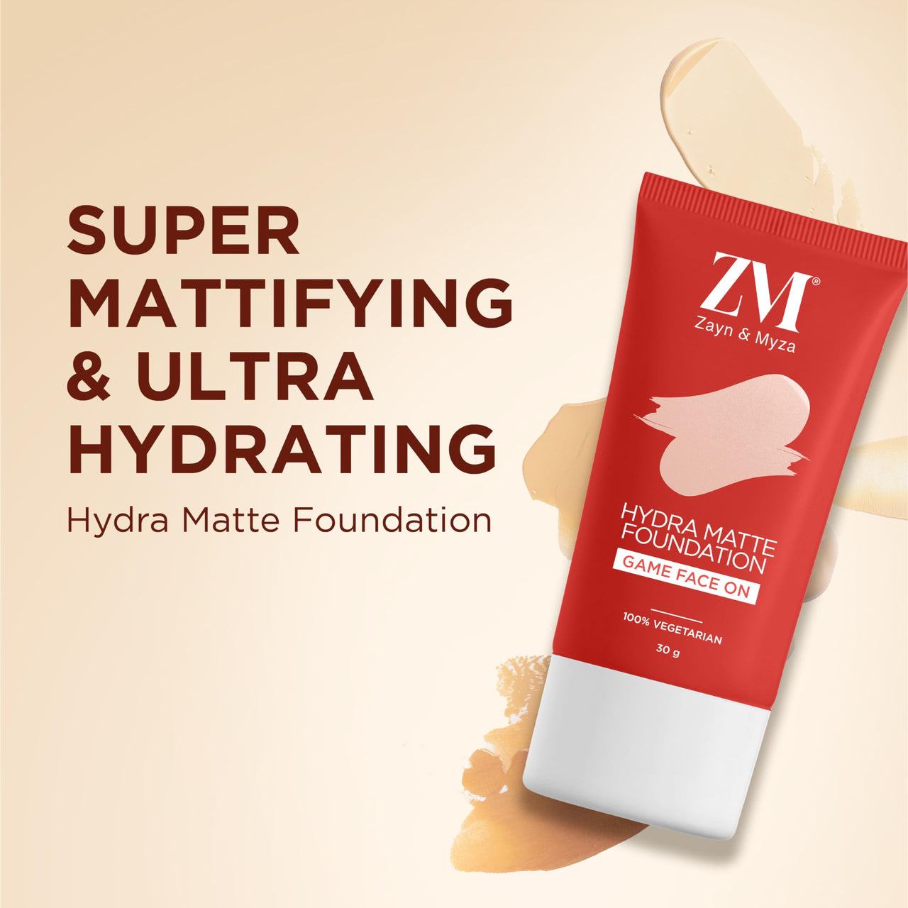 ZM Zayn & Myza Hydra Matte Foundation | Buildable Coverage | Foundation for Face Makeup | Non-clogging, All Skin Types, with Hyaluronic Acid & Niacinamide - (Fair, 30 gm)