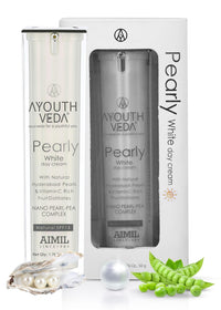 Ayouthveda Pearly White Day Cream With Natural SPF 15 | Nourishes Skin With Pearl, Pea- Extract & Milk Cream | For A Pearly Lusture, Hydrate & Radiant Skin | Suits Normal & Oily Skin (Pack Of 1-50Gm)
