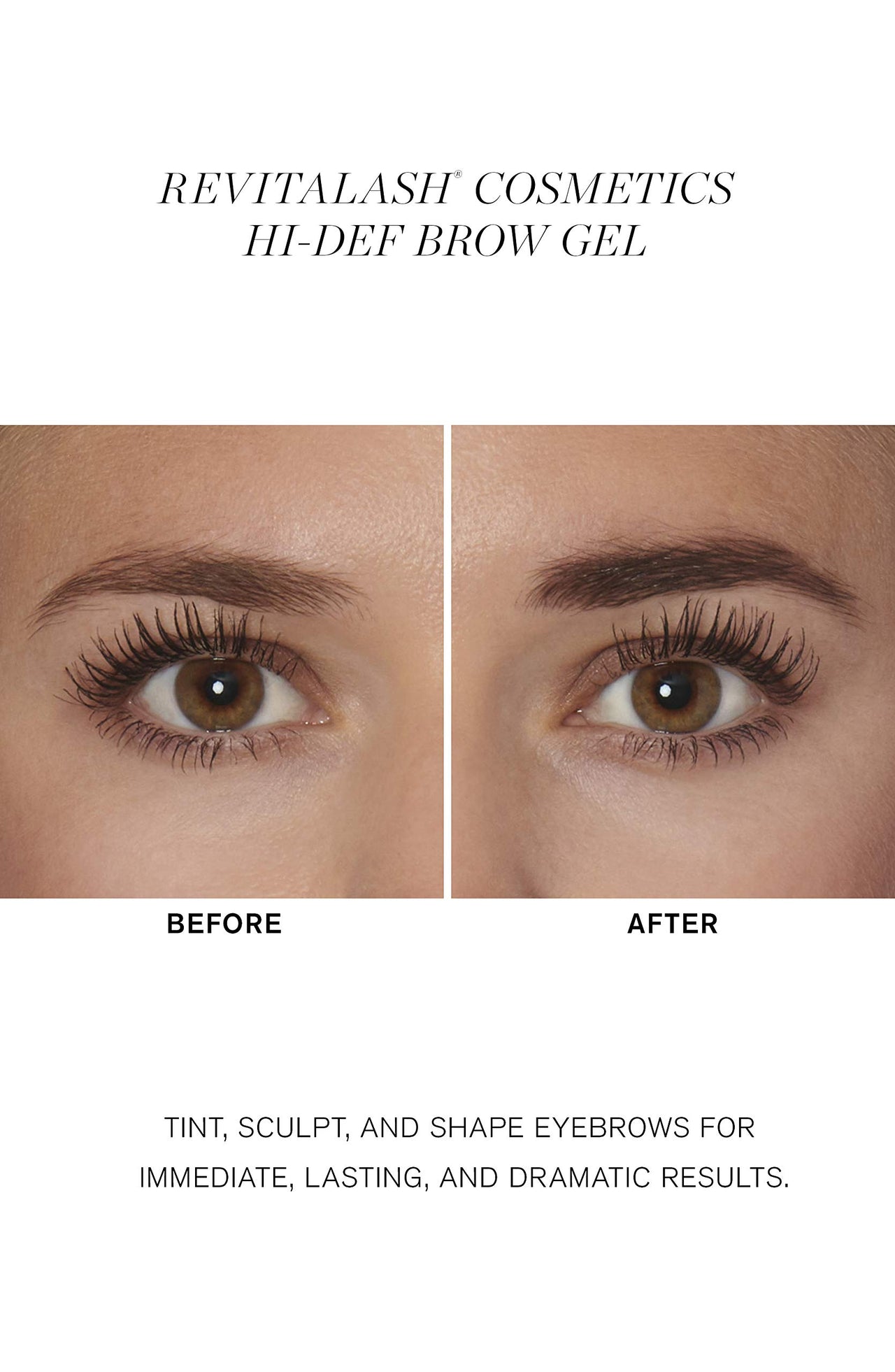 RevitaLash Cosmetics Hi-Def Brow Gel, Soft Brown - Hypoallergenic, Cruelty-Free, Long-Lasting Brow Enhancer | Perfect for Defining and Shaping Eyebrows, Paraben-Free, 7.4 ml 0.25 Fl Oz