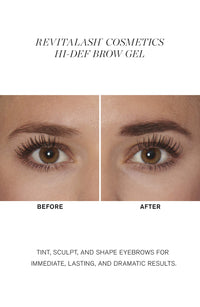 RevitaLash Cosmetics Hi-Def Brow Gel, Soft Brown - Hypoallergenic, Cruelty-Free, Long-Lasting Brow Enhancer | Perfect for Defining and Shaping Eyebrows, Paraben-Free, 7.4 ml 0.25 Fl Oz