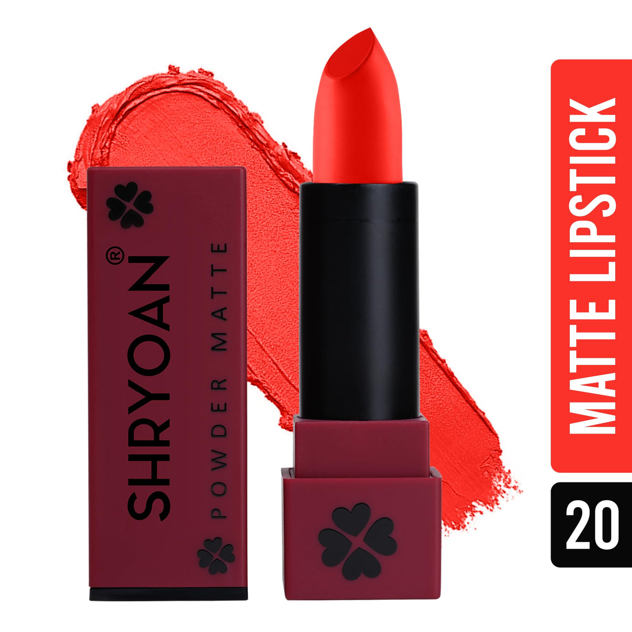 Shryoan Powder Matte Lipstick with Moisturizing and Hydrating Formula | For Every Day Use (3.2g) (Shade-20, Shade-20)