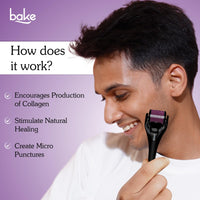 BAKE Derma Roller 0.5mm for Hair Growth with 540 Titanium Alloy Needles | Promotes Beard & Hair Growth & Reduces Acne Scars | For Face & Hair