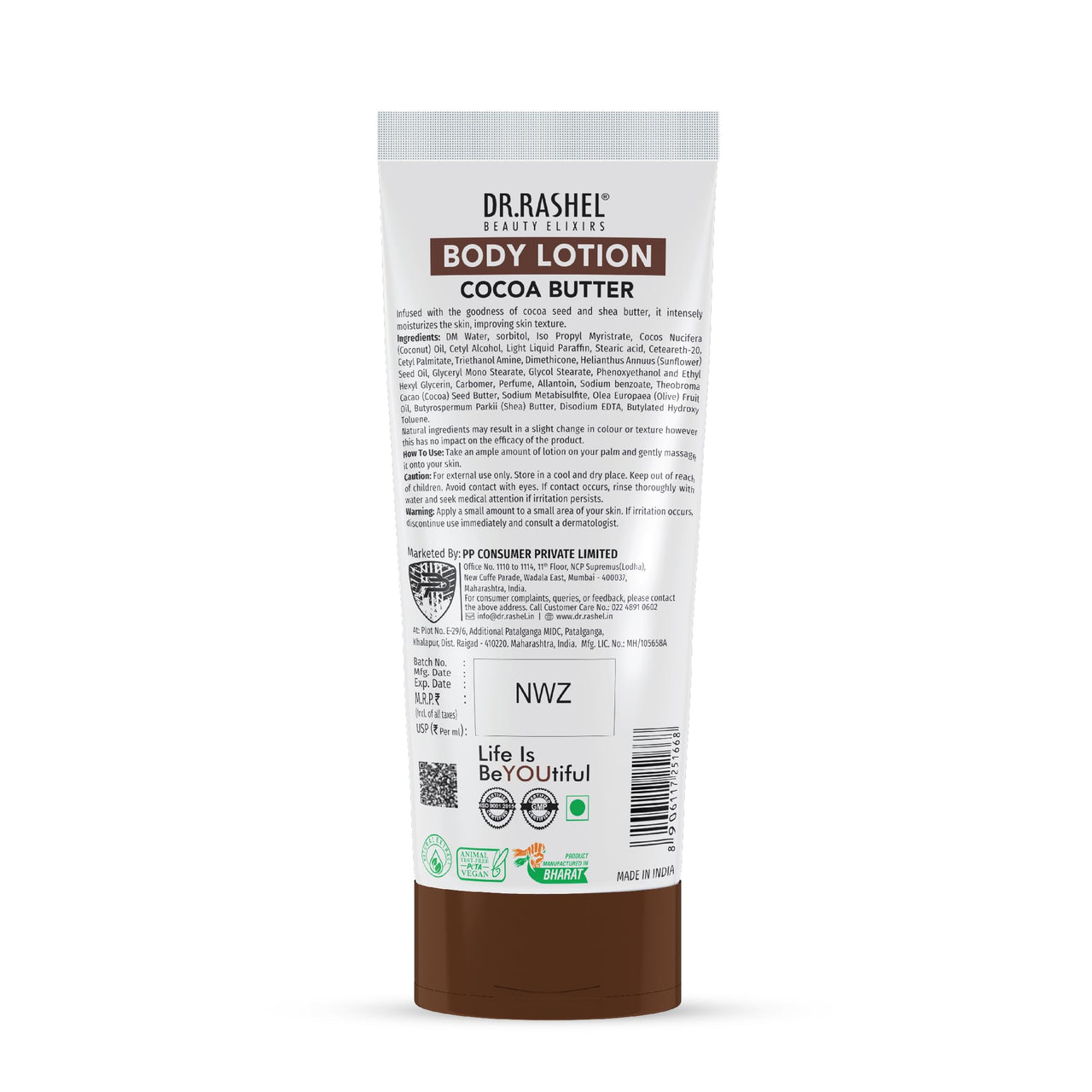 DR.RASHEL Cocoa Butter Body Lotion For Men & Women (200 ML)