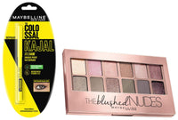 Maybelline New York Colossal Kajal, Black, 0.35g And Maybelline New York The Blushed Nudes Palette Eyeshadow, 9g