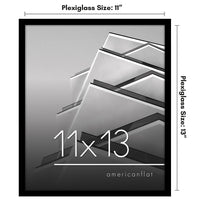 Americanflat 11x13 Picture Frame in Black - Thin Border Photo Frame with Shatter-Resistant Glass - Wall Picture Frame with Hanging Hardware Included for Horizontal or Vertical Display Format