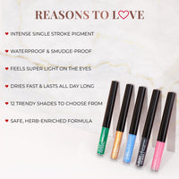 Just Herbs Eyeliner Waterproof and Smudge Proof, Long Lasting Eyeliners 2.5g (Platinum Silver)