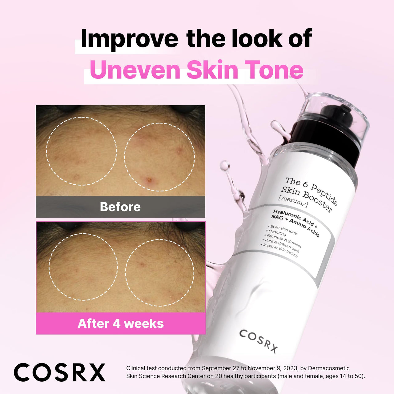 COSRX 6X Peptide Collagen Booster Toner Serum 150ml, Skin Renewal Boosting Facial Essence, Niacinamide & Hyaluronic Acid for All Skin Types, Korean Skincare, Paraben Free