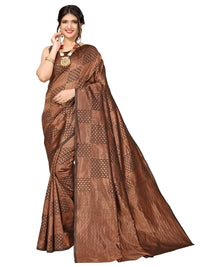 Satrani Women's Jacquard Poly Silk Saree With Unstitched Blouse Piece