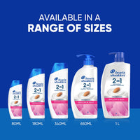 Head & Shoulders 2-in-1 Smooth and Silky Anti Dandruff Shampoo + Conditioner for Women & Men, With Almond Milk (1 L)