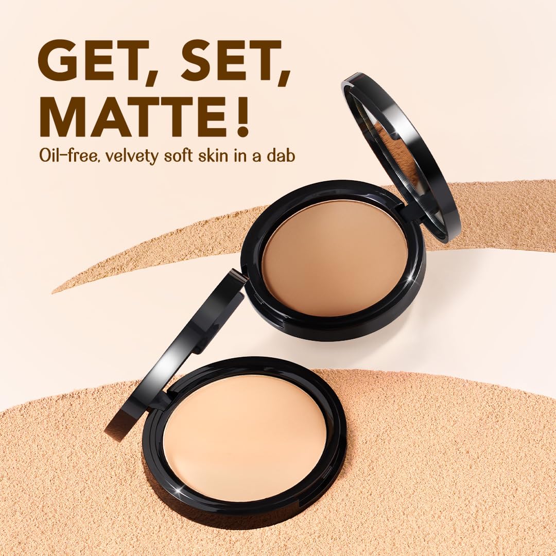 Lovechild Masaba 4-In-1 Mattifying Compact - Perfect All Skin Matte Coverage, Moisturizer, Primer & Skin Repair, With Macadamia Oil & Vitamin E, Honest Honey (Medium) - 9G