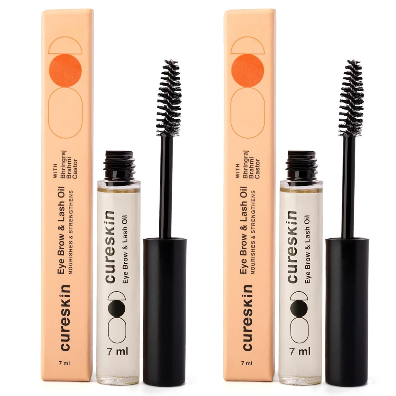 Cureskin Eye Brow & Lash Oil | Nourishes and Strengthens | Eyelash Growth Serum | Lash Serum for Eyelash Growth, 7 ml (Pack of 2)