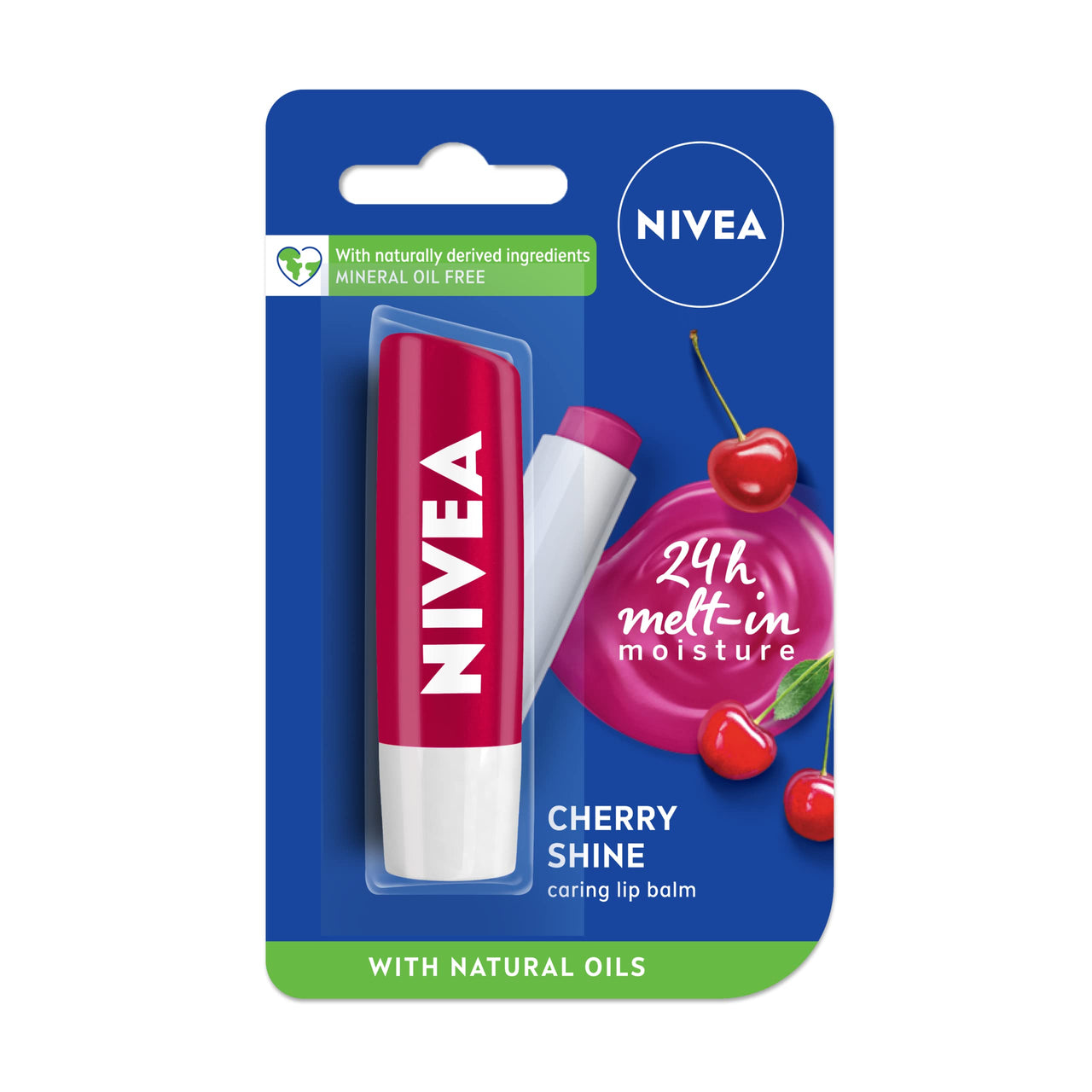 Nivea Women Deodorant Roll On, Pearl & Beauty Radiance For Eventoned Smooth & Beautiful Underarms, 50ml&NIVEA Lip Balm, Glossy Finish - Fruity Cherry Shine, 4.8g