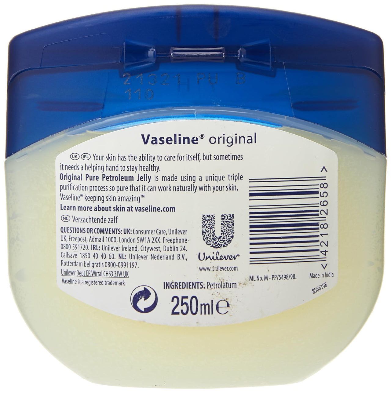 Vaseline Original Pure Petroleum Jelly 250ml