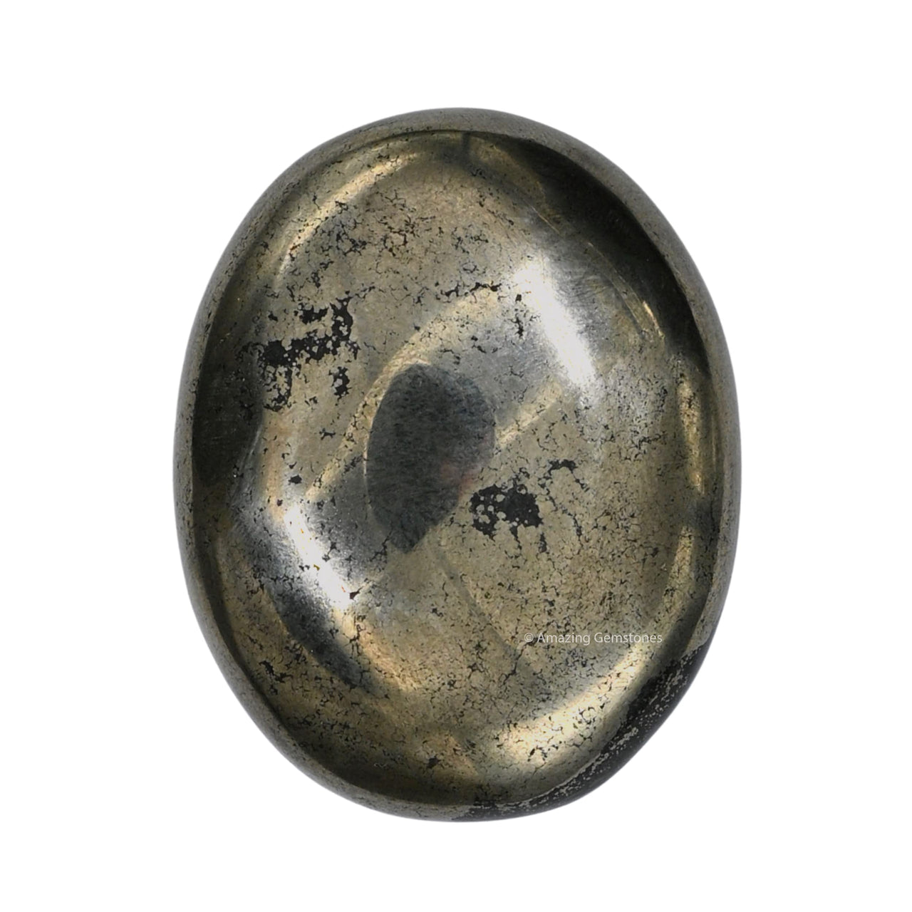 Pyrite Palm Stone - Pocket Massage Worry Stone for Natural Body Chakra Balancing, Reiki Healing and Crystal Grid Pyrite (Large)