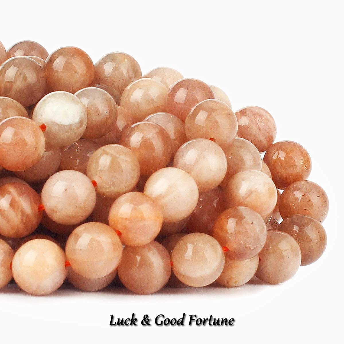 70PCS Natural 8MM Healing Gemstone, Sunstone Energy Stone Round Loose Beads, Semi-Precious Crystal Beads with Free Elastic String for Jewelry Making DIY