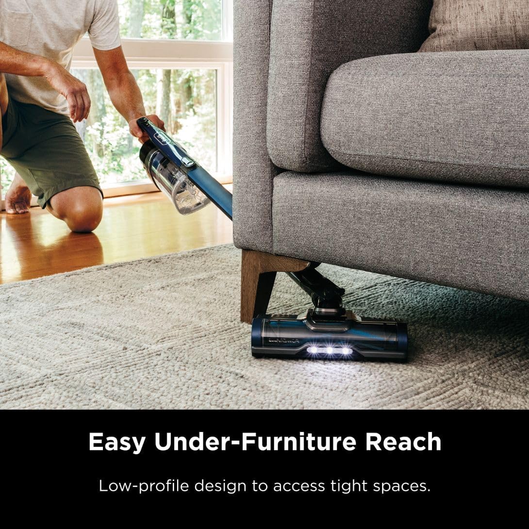 Shark IZ631H Cordless Pro Vacuum with PowerFins and Self-Cleaning Brushroll, Includes Upholstery Tool & Crevice Tool, Up To 60 Minute Runtime, HEPA Filtration, Cordless Vacuum, Dark Grey/Mojito Gray