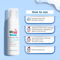 Sebamed Clear Face Cleansing Foam| pH 5.5 | Combats pimples with Montaline C40 | Deep pore cleansing | Dermatologically & clinically tested | 150ml