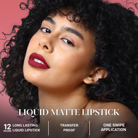 FLiCKA Weightless Impression Liquid Lipstick| Enriched With Vitamin E, Matte Finish, Moisturizing, Creaseless Formula, 10 October, 1.6ml