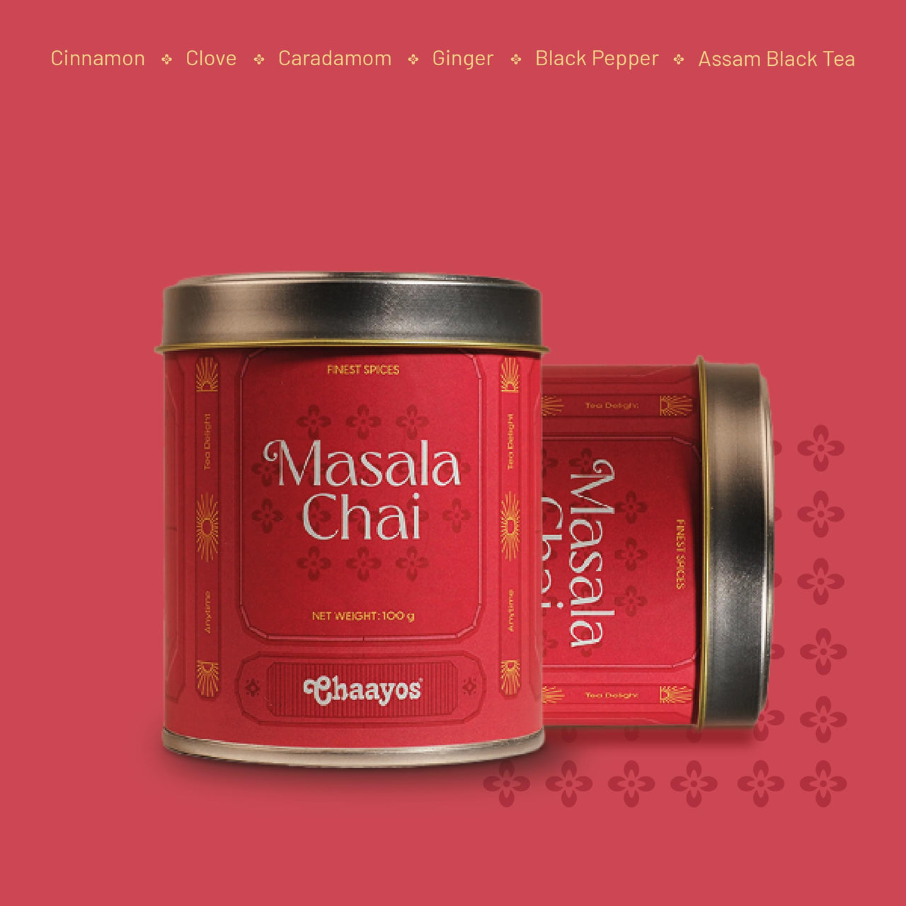 Chaayos Festival Gift Box - Masala Tea for Tea Lovers | Premium Hamper With 1 Tin (100 gm) of Masala Chai | Diwali Set for Friends & Family