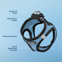 Voyager Step-in Air Dog Harness - All Weather Mesh Step in Vest Harness for Small and Medium Dogs and Cats by Best Pet Supplies - Harness (Baby Blue/Black Trim), XL (Chest: 20.5-23