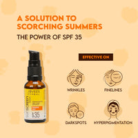 Jovees Herbal Sunscreen Face Serum SPF 35 with Aloe Vera, Carrot and Sunflower Extract, Advanced Light Weight Gel Based Formula For Sun Protection 30ml - For Oily & Acne Prone Skin