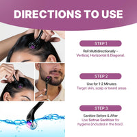 Sotrue Derma Roller 0.5mm with Sanitizer | 540 Stainless Steel Needles | Derma Roller for Hair Growth & Thickening, Repair Damages and Activates Hair Follicles, Reduces Acne Scars (Black)