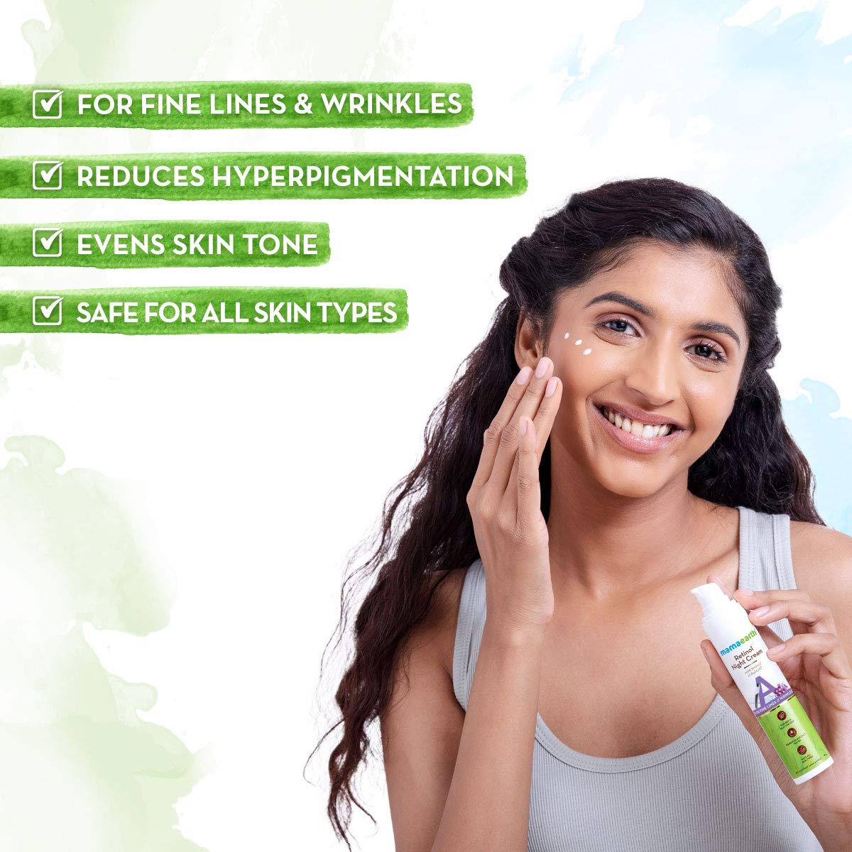 Mamaearth Retinol Night Cream For Women with Retinol & Bakuchi for Anti Aging, Fine Lines and Wrinkles – 50 g