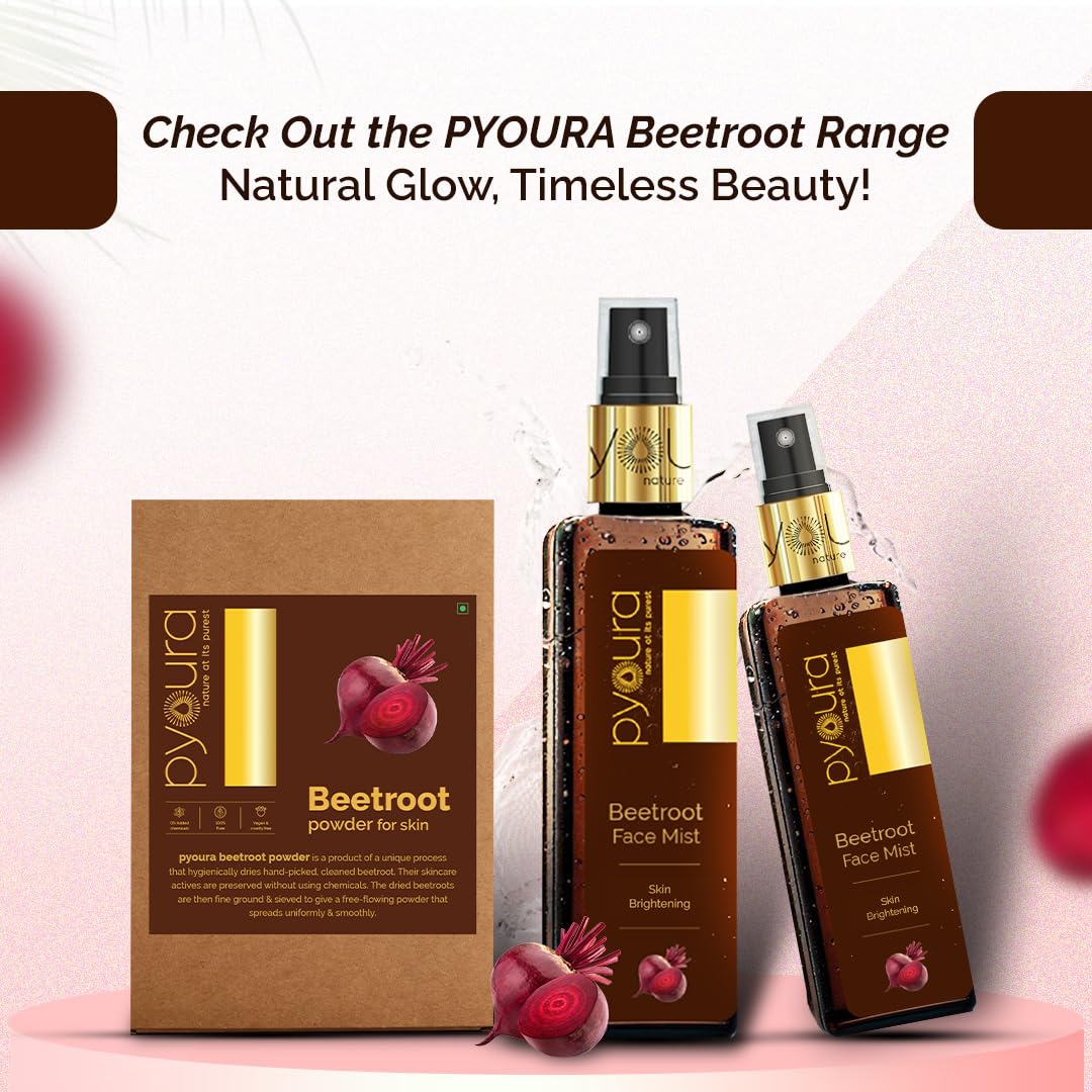 PYOURA Skin Brightening Beetroot Face Toner Mist 100 ml, Helps Control Dark Spots Pigmentation, Toner For Glowing Skin, Aclohol Free Natural Face Serum Toner For Oily Dry Combination Skin