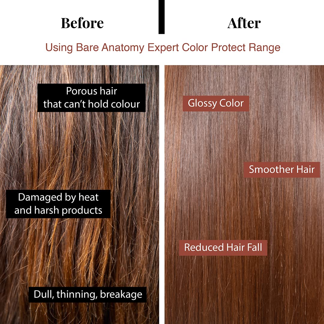 Bare Anatomy Color Protect Shampoo + Hair Mask Kit for Coloured and Treated Hair | Provides 8 Weeks of Protection, Contains 17 Amino Acid Complex & Quinoa Protein, For Dry & Frizzy Hair, 250ml + 250g