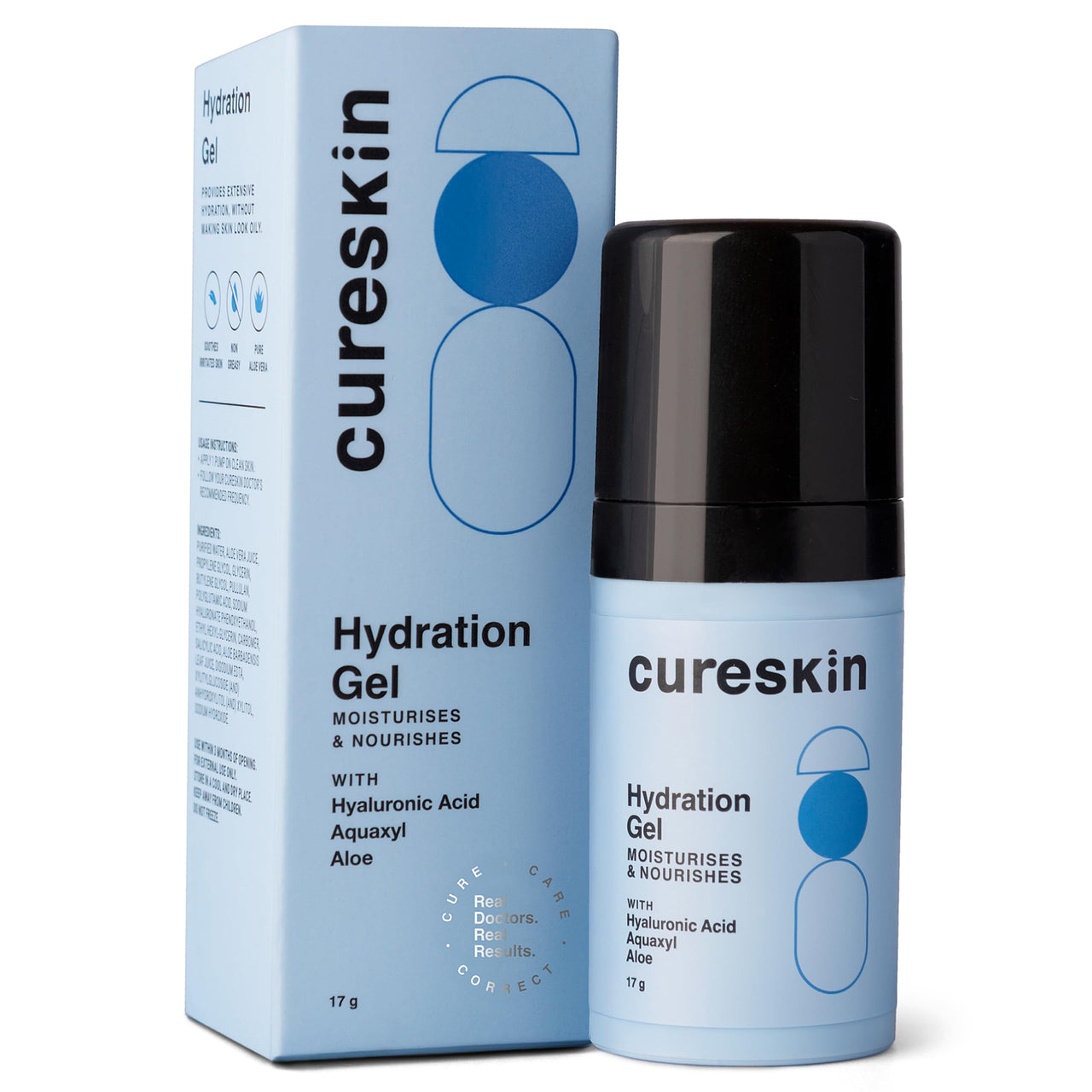 Cureskin Hydration Gel with Hyaluronic Acid, Aquaxyl, Aloe | Moisturises and Nourishes, 17g (Pack of 1)