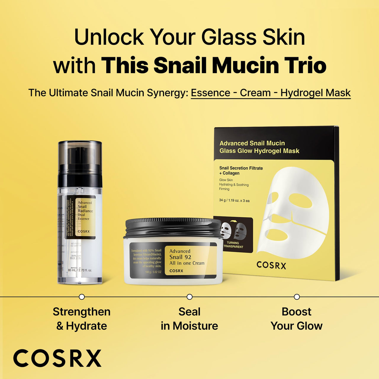 COSRX 74% Snail Mucin Dual Essence with Niacinamide 5% + | Anti Aging Face Serum for Dull Skin | Hydrates, Brightens and Repairs | Korean Skincare for Women & Men | 80 ml